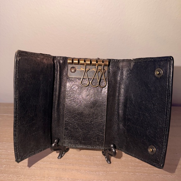 Balenciaga Classic Moto Leather Wallet Black w Antique Brass Hardware - Picture 4 of 10